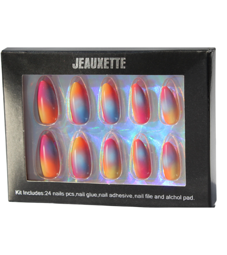 JEAUXETTE nail art kit with colorful nails in a black box
