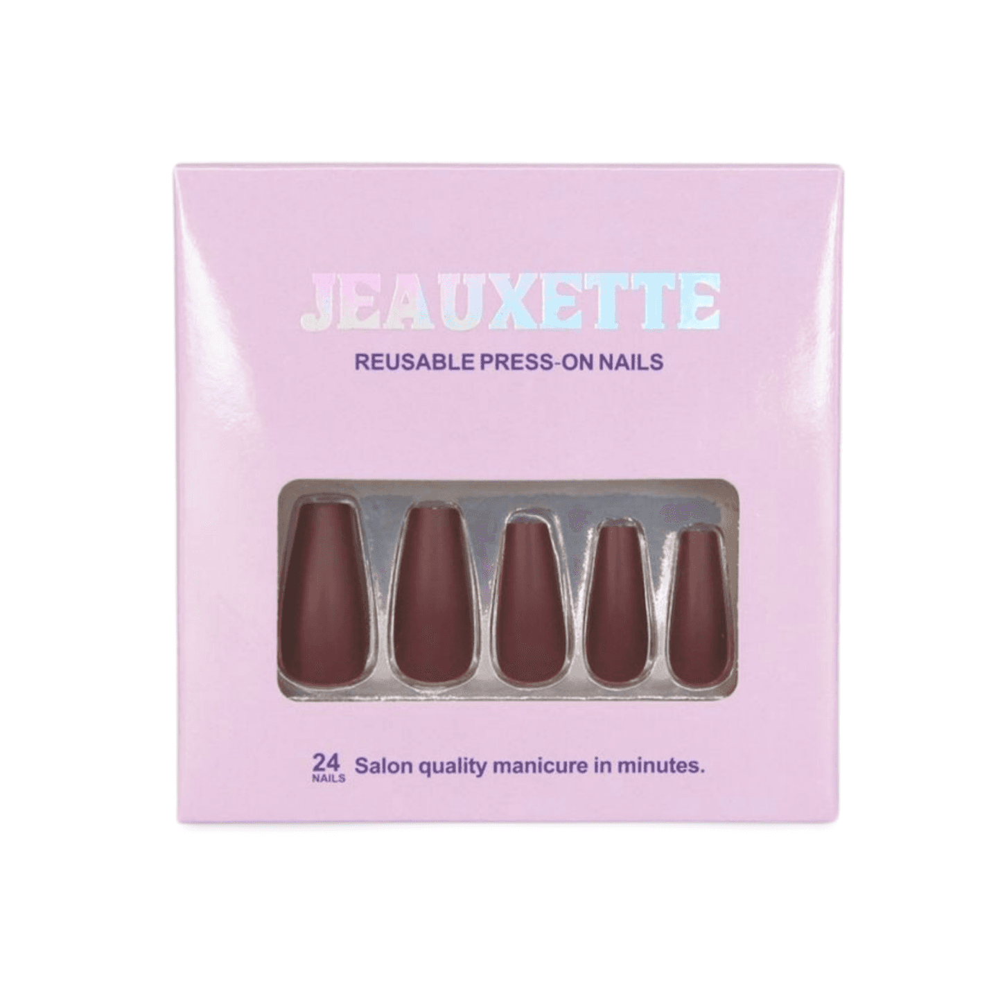 Jeauxette reusable burgundy press-on nails box