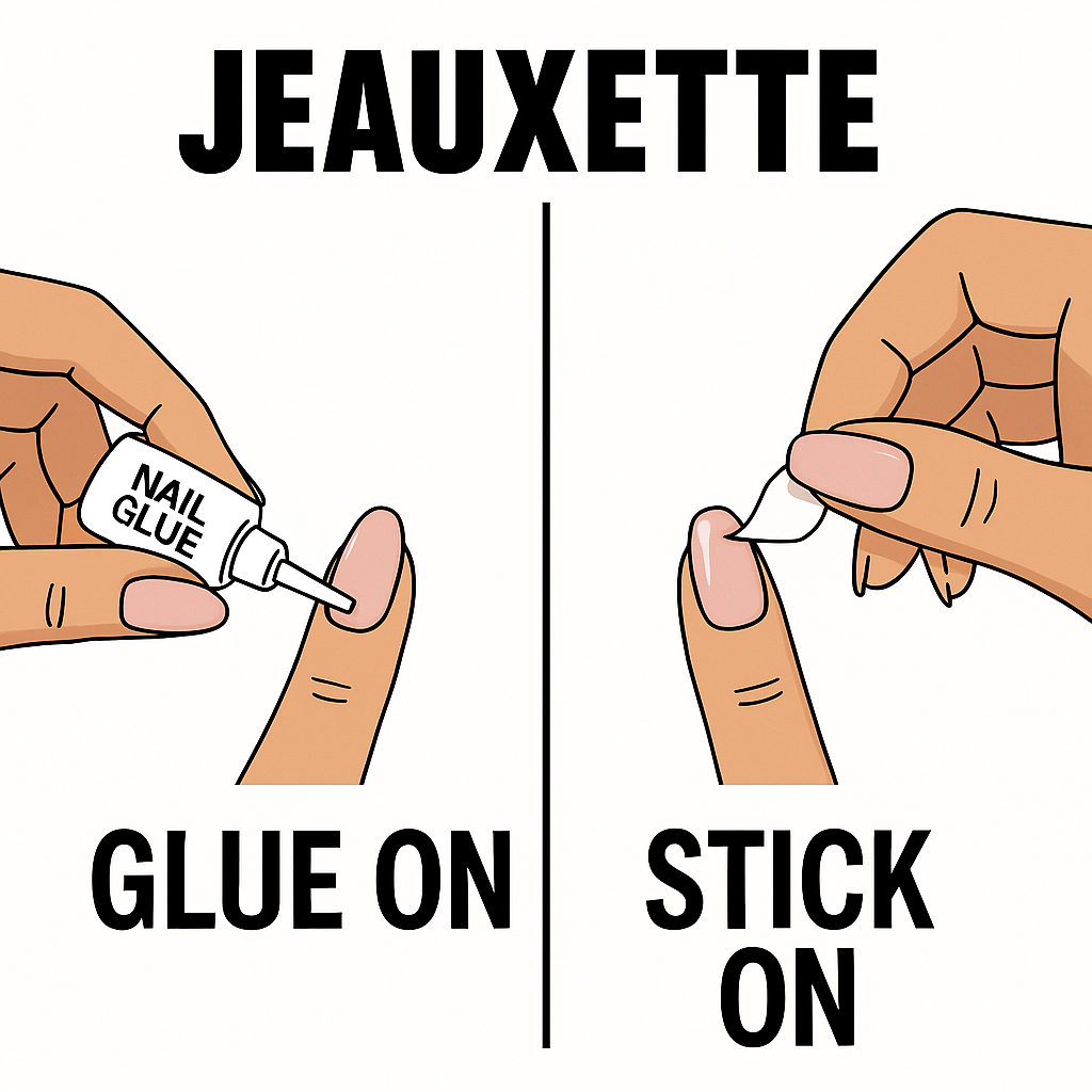 Press-on nails: The difference between glue on and stick on nails.