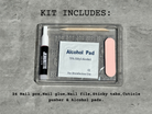 Aurelia press-on nails kit contents including glue and file