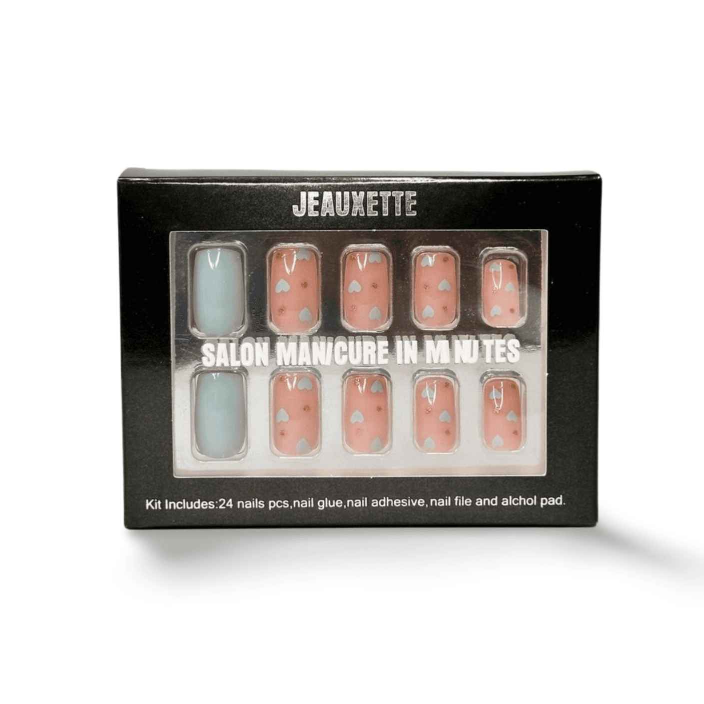 Mila press-on nails packaging showing nail set.