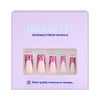 Jeauxette reusable press-on nails packaging with pink and leopard print design on a white background