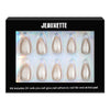 Box of Jeauxette false nails with a black border and white text.